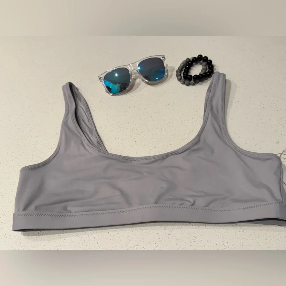 NWT SKIMS Recycled Swim TANK BIKINI TOP limited edition Color: CHROME Size: XL